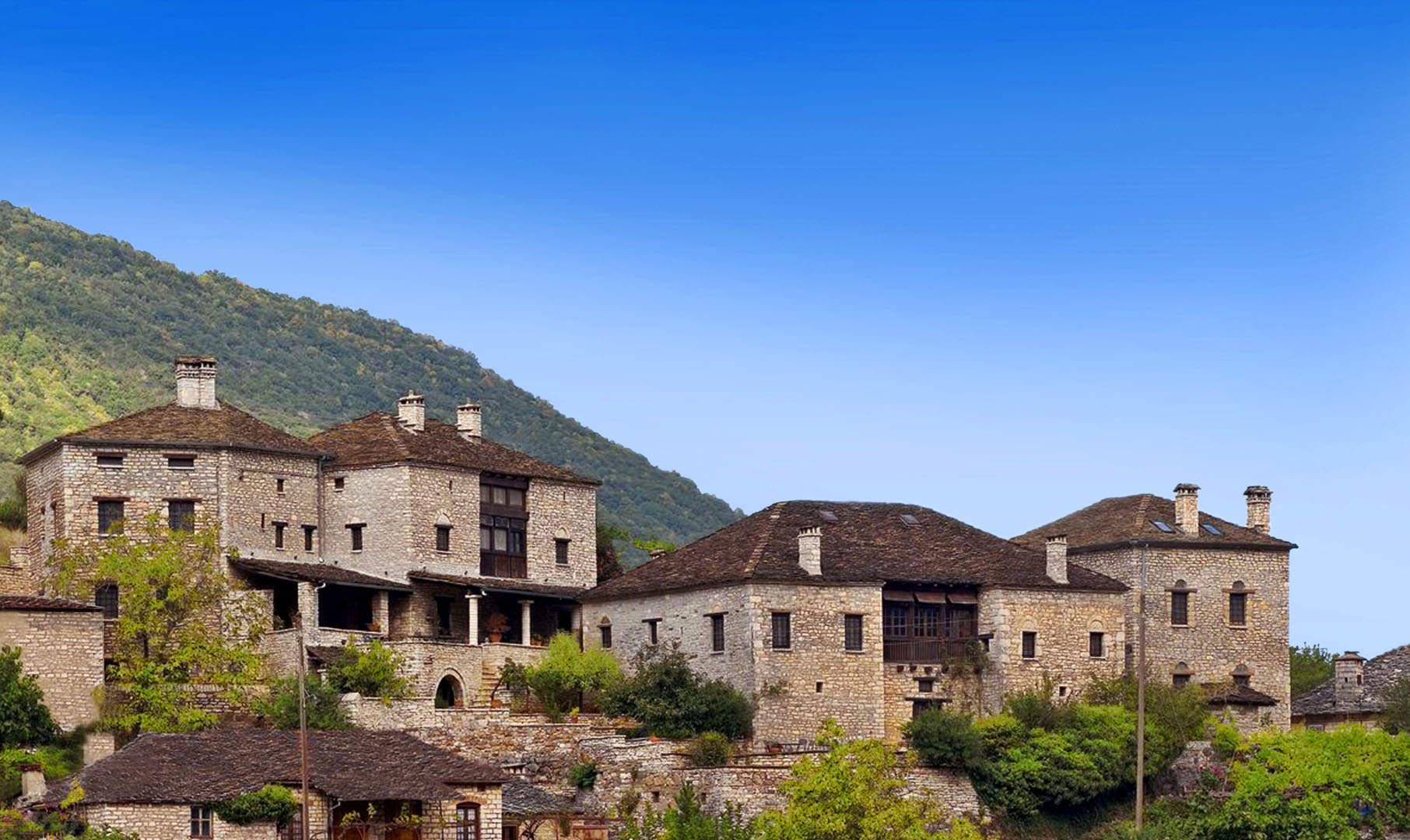 Epirus, Aristi, Herrenhaus, Dorf, Griechenland, Ioannina, Zagorochoria,Unterkunft, Arhontiko